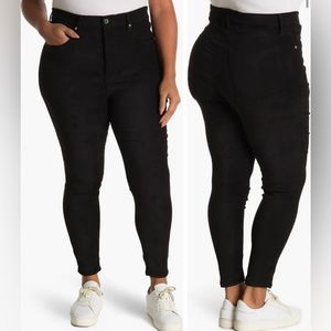 Good American Good Legs faux suede pants